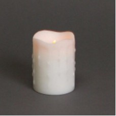 The Holiday Aisle Winter Frost White Flameless LED Dripping Wax Christmas Pillar Candle THDA6908